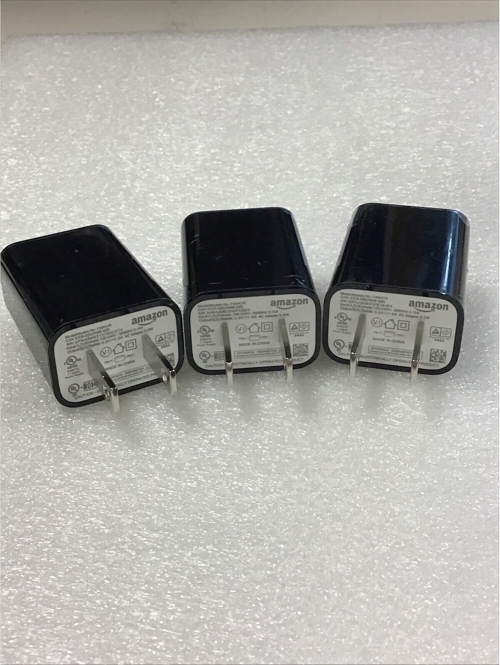 Pack Of 8 Amazon Original 5W 5V 1A USB Wall Charger FANA7R Black Kindle Fire NE